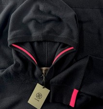 Men’s Sz S G/Fore Cashmere Hooded Sweater Twilight Navy Blue W/Pink Trim NWT picture