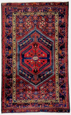 Vintage Zanjan Tribal Geometric Hand Knotted Wool 4x7 Oriental Area Rug Boho picture