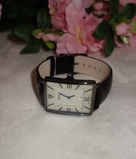 Croton Men's Aristocrat Silver Dial Black Leather WATCH CN307412 NEW picture