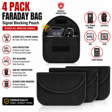 4 Pack Faraday Bag Cell Phone Wallet Blocker Radiation Signal Shielding Case US picture