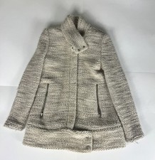 IRO Womens Beige Wool Blend Ajumaspe Heavy Knit Casual Jacket Size 40 picture