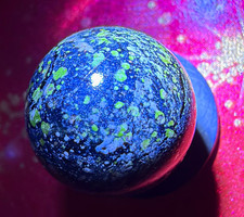 TINY pee-wee VINTAGE marble. Opaque. Speckled GALAXY. Made in Europe. Smooth. picture