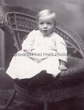 Antique Cabinet Photo Darling Little Boy Lloyd on Wicker Chair Pendleton OR picture