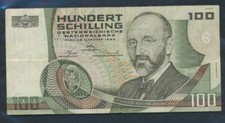 Austria Pick-number: 287 1 point on Top used (III) 1984 100 Schilling (9398378 picture