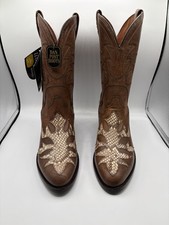 Dan Post Python Snakeskin Brown Leather Cowboy Boots Mens 10 D NWT $400 picture