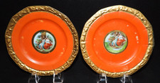 TWO Antique P.A.L.T. Czechoslovakia Hand Painted Bread Plates picture