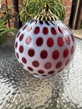 VTG Fenton Coin Dot Cranberry Lamp Shade Rare picture