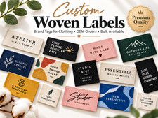 Custom Woven Clothing Labels 200 Pcs | Sew-In Garment Brand Logo Tags picture