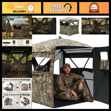 270° See-Through Hunting Blind | Ground Blind with 2-in-1 Floor Mat for Outdoor picture