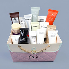 17 pc Chanel Prada Armani Dior Lancome Mac Origins Eve Lom Luxury Cosmetic Gift picture