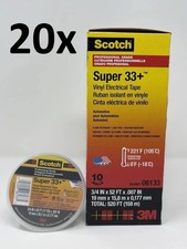 20x (10 PACK) 3M Scotch Super 33+  Vinyl Electrical Tape 06133 (200 total rolls) picture