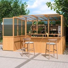 6x10 Ft Wood Greenhouse Lean to Walk in Greenhouse with Window & Lockable Door picture