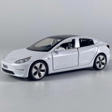 1:32 Tesla Model 3 Diecast Model Car w/ Sound Light Pull Back Toy Gift picture