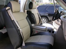FOR CHEVY AVALANCHE 2002-06 IGGEE S.LEATHER CUSTOM 2 FRONT SEAT COVERS 13 COLORS picture