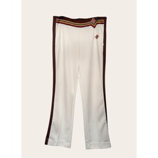 NWT Casablanca White Rainbow Tennis Stripe Track Pants  Straight Leg Size M picture