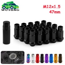 20PCS 12x1.5 Forged Steel Lug Nuts 47mm Open End Cone Seat M12 x 1.5mm w/ Key picture