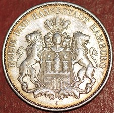 3 Mark 1909 J German States HAMBURG KM# 620 picture
