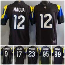 Tariffs​ Free LAR Rams FUSE Rivalries Collection Black Sewn Stitched Jersey. picture