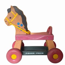 Vintage 1976 Fisher Price #978 Ride On Horse Pony Riding Toy USA picture