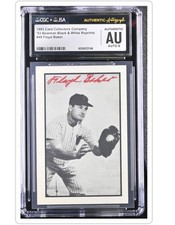 Floyd Baker Signed 1983 CCC 1953 Bowman B&W #49 CGC/JSA Auto 8 Senators picture