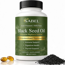 Sabel Ethiopian Black Seed Oil, Cold Pressed Black Seed Oil Capsules, 5% Thymoqu picture