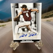 JAKE EDDINGTON AUTO 2019 LEAF PERFECT GAME Autographed Rookie BLACK #'d  14/50 picture