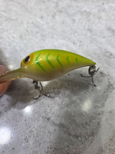 Vintage Storm Pre-Rapala Wiggle Wart Crankbait Green Chartreuse Tiger Fishing picture