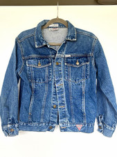 Vintage GUESS Georges Marciano Women  Blue Collared Button Pocket Denim Jacket M picture