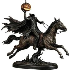 Lighted Headless Horseman Statue Pumpkin Head Halloween Gothic Decor picture