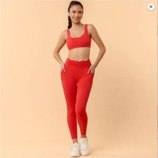 Blogilates Women's Ruched High Rised Waist Side Pocket Leggings Size Medium- NWT picture
