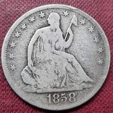 1858 S Seated Liberty Half Dollar 50c Better Grade  #103109 picture