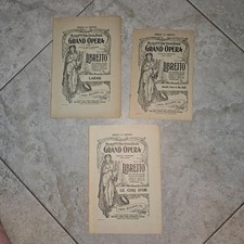 Lot Of 3 - Vintage METROPOLITAN OPERA HOUSE GRAND OPERA PROGRAMS - Early 1900s picture