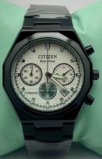 Refurbished Rare Citizen White Dial Chronograph-Date Quartz Watch Japan Made picture