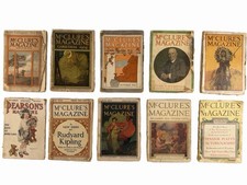 10 Antique Magazines 1902-1910 McClure's Muckraking Tarbell Kipling Wyeth Lot picture