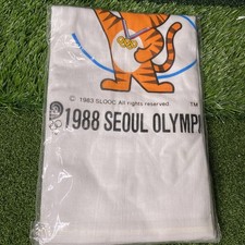 Vintage 1988 Seoul Olympics Shirt Mens XL White Hodori Mascot Tiger 80s picture