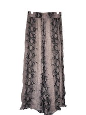 Women’s She + Sky Snake Print Wide-Leg Pants Elastic Waist Rayon - Small picture