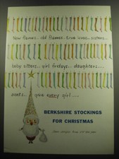 1958 Berkshire Stockings Ad - New flames.. old flames.. true loves.. sisters.. picture