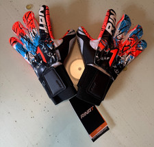 New RINAT ASIMETRIK PRIME SPINE SOCCER GLOVE Goalkeeper Size 5 White Orange Blue picture