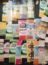 VTG 25 Bias Tape Hem Lace Metallic Trimtex J&p Seam Bind  Frog Closure NOS  picture