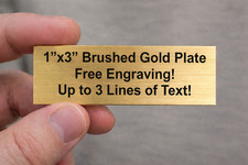 Custom Engraved 1x3 Self-Adhesive Brushed Gold Tone Name Plate Plaque Sign Label picture