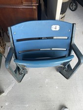 NY Yankees 1976 Vintage Blue Stadium Seat Chair Pair w/ Number Plates (4 & 2) picture