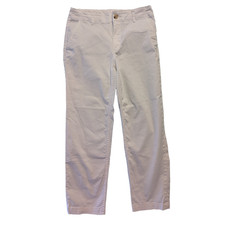 Loft “The Perfect Straight” White Chino Pants Womans Size 4 picture