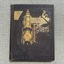 Antique 1884 Among the Poets Book A.A. Smith Gold Embossed Gilt Edges Illustrate picture