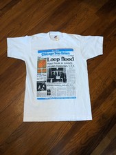 Vintage 1992 90s I Survived The Chicago Loop Flood Vintage T Shirt Size L picture