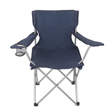 Ozark Trail Basic Quad Folding Camp Chair with Cup Holder, Dark Blue, Adult NEW picture