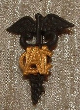  WWI Army Nurse Corps ANC Pin Caduceus Collar Insignia Original  WW1 Pin Back  picture