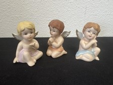 VINTAGE - HEAVENLY CHARUBS - Set of 3 Angel Figurines HOMCO Home Interiors #1430 picture