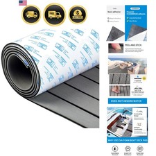 Boat Flooring EVA Foam Self-Adhesive 96''x45.6''/36''/28.8''/16.8'' Faux Teak... picture