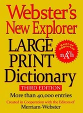 Webster's New Explorer Large Print Dictionary - Hardcover - GOOD picture