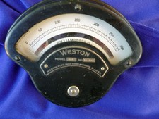 VINTAGE WESTON MODEL 267 MILLIAMPERS DC METER DIAL MOVES OK UNTESTED EX COND. picture